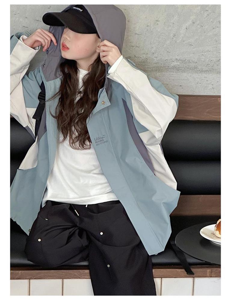 2025 Mädchen Kapuzen-Windjacke - Stilvoller Frühlings-/Herbstmantel für Jugendliche