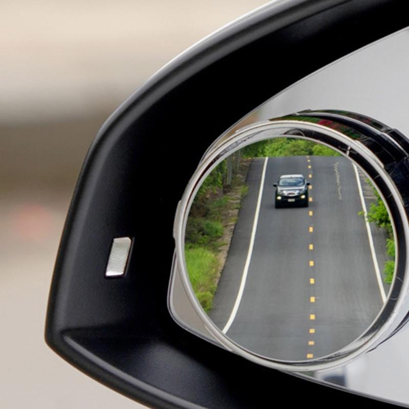 2pcs Suction Cup Type Blind Spots Mirrors 2inch Round Glass Convex Mirror Side Rear View Mirror for Car SUV Automotive