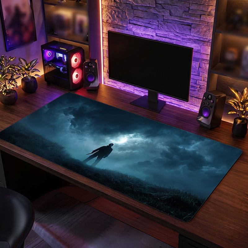Big Mouse PadHalloween Michael Myers Extended Soft Desk Mat Gaming Office Computer Table Decor Mat