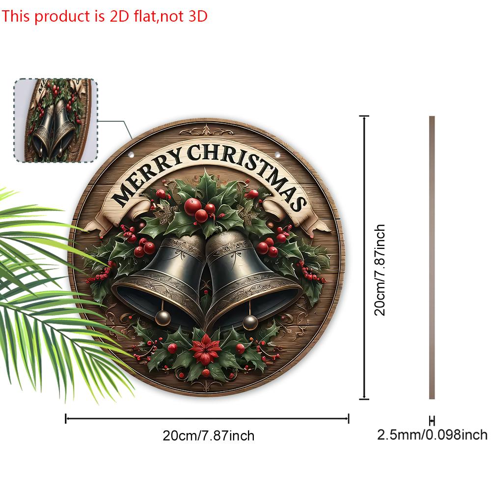 Retro Wooden Christmas Sign with Merry Christmas - Navidad Sign for Front Door Wall Hanging Decor - Ideal Christmas Decoration