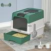 Spacious Enclosed Cat Litter Box with Anti-Splash Design and Easy-Clean Drawer