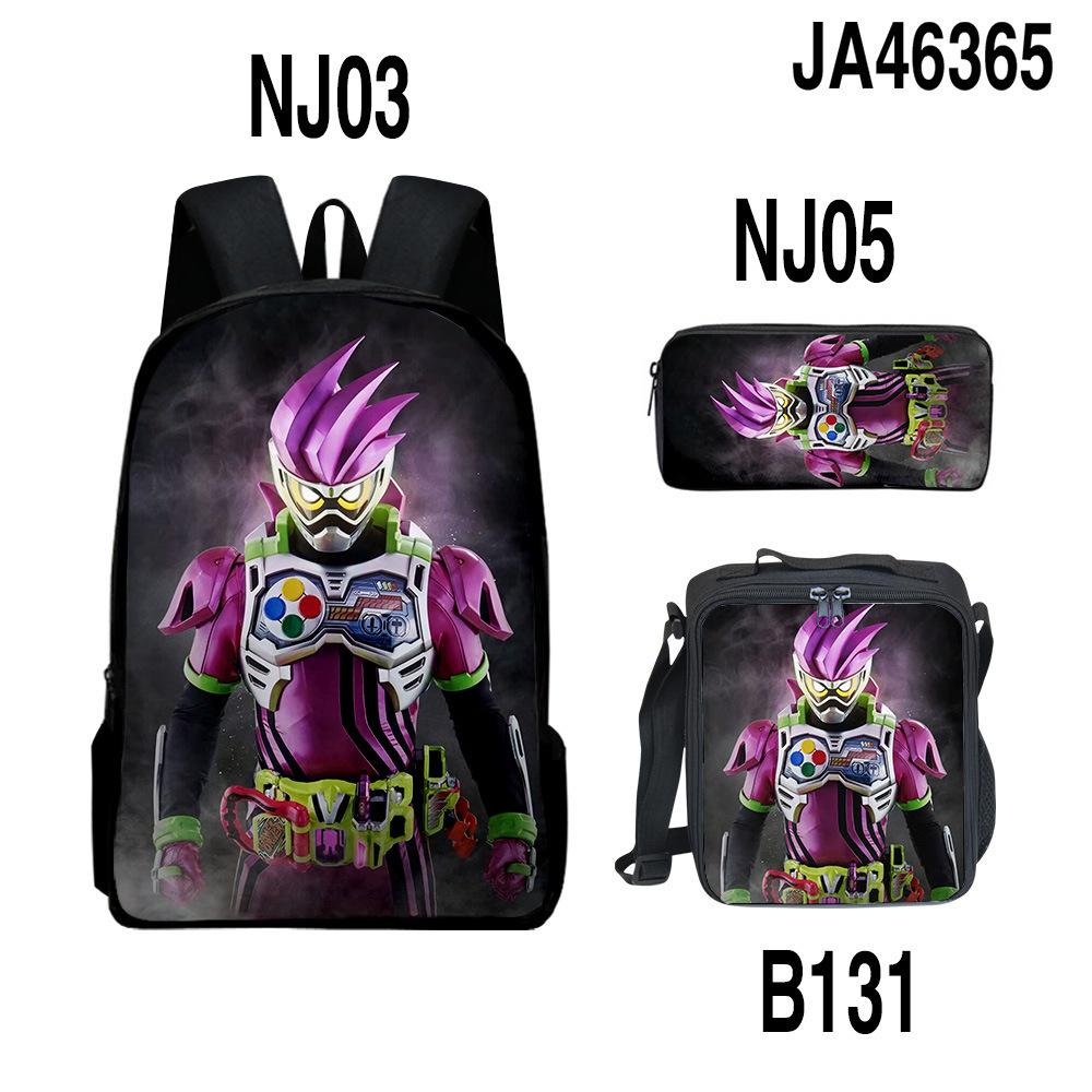 Classic Popular Novelty Funny Kamen Rider 3D Print 3pcs/Set pupil School Bags Laptop Daypack Backpack Lunch bag Pencil Case