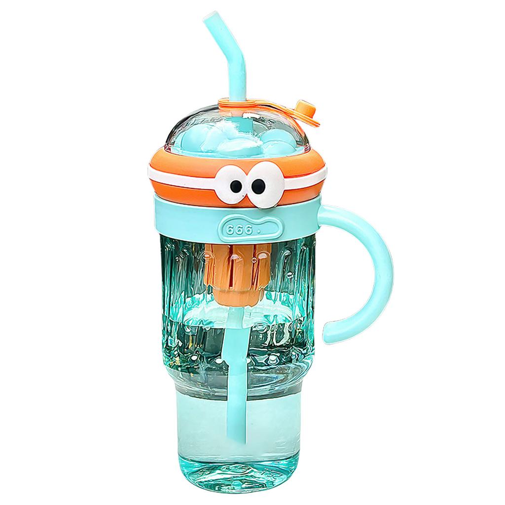 Silicone Straw Cup Large Capacity Water Bottle with Handle Multipurpose Beverage Container Portable Girls Drinkware