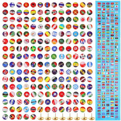 200 Pcs Flag Pins National Flag Thumb Tacks Metal Push Pins Drawing Pin Map Push Pin Office Board Thumbtack Cork Board Pins