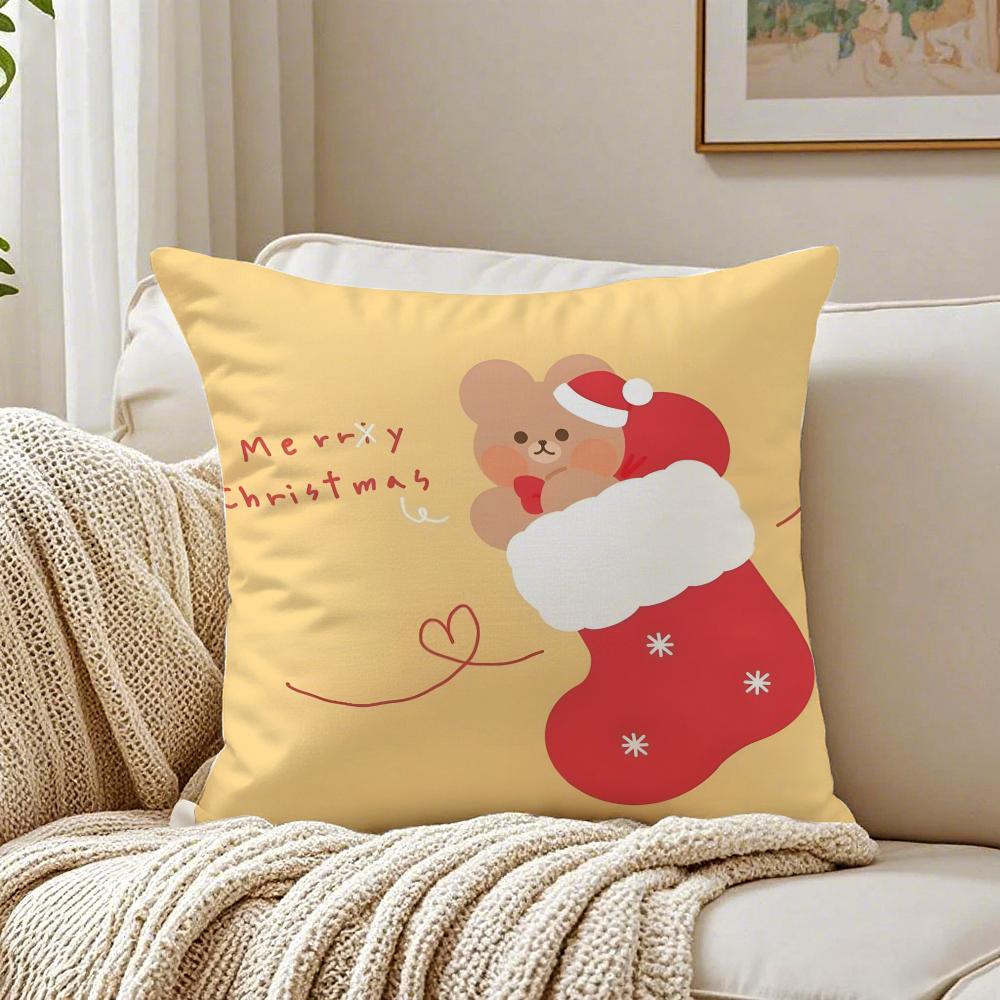 Christmas Stocking  Holiday Cushion Cover Pillowcase Antidustmite living Room Sofa Decor Cushion Room