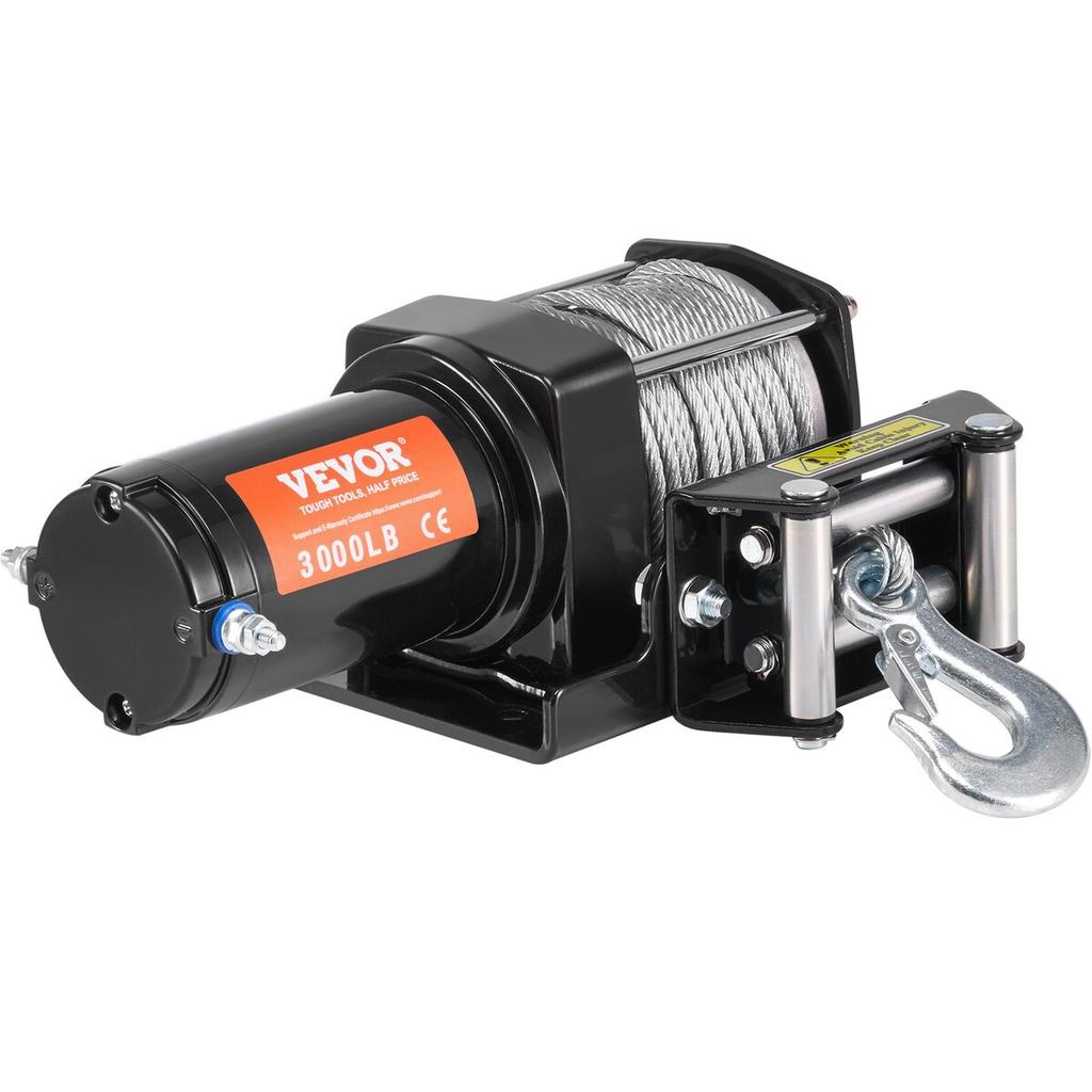 Elektrische Winde ATV UTV 3000 lbs Stahlseil IP55 Wasserdicht Kabelgebundene Steuerung