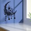 1pc Gothic Moon Flower Metal Wall Art Powder Coated Iron Mural Statue for Bedroom Halloween Decor Gift for Gothic Enthusiasts