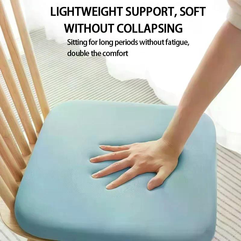 1pc Thick Seat Cushion Ultra Soft Memory Foam Office Chair Pad Breathable Rebound Waist Cushion