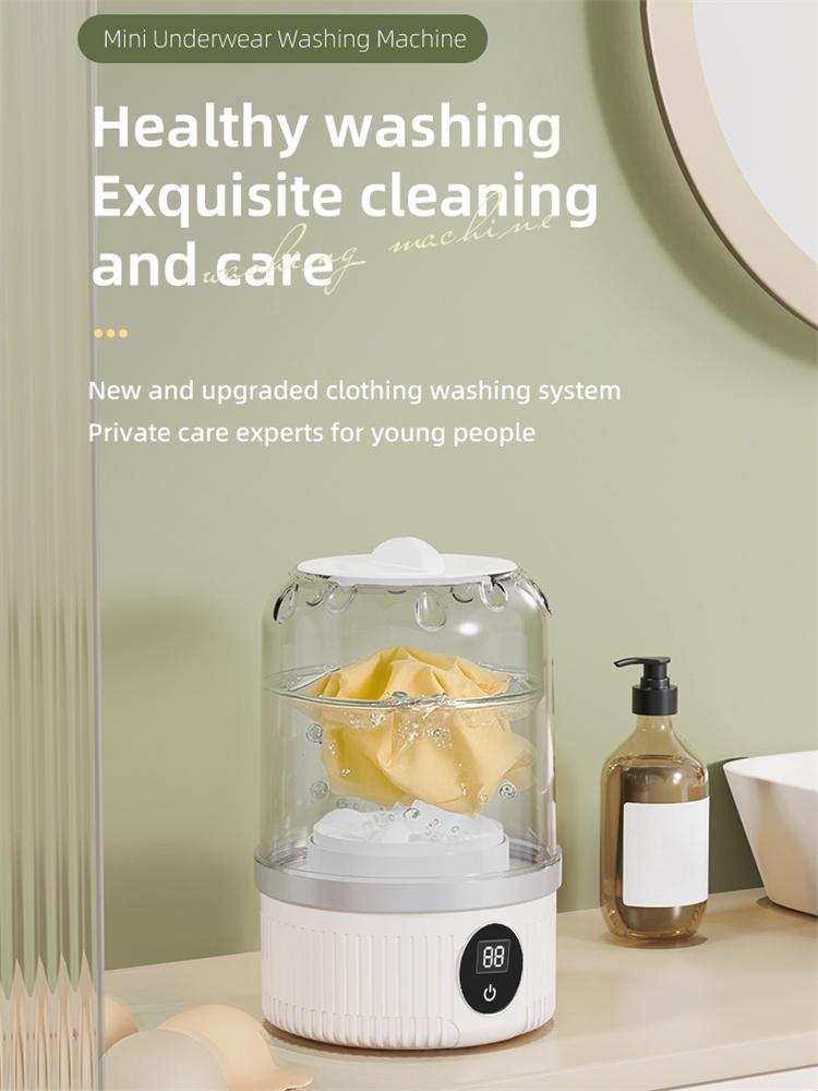 1L Mini Rechargeable Washing Machine Underwear Travel Portable Small Socks Washing Machine Dehydratable Portable Laundry Bucket