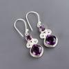 Natural Amethyst Gemstone 925 Sterling Silver Handmade Jewelry Earrings 1.12" EE-69-8