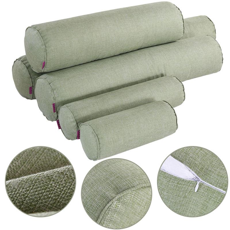 Hot Polyester Fiber Body Pillow Cover (No Filling) Empty Round Bolster Pillowcase Bed Sofa Neck Back Waist Support Cushion Cover