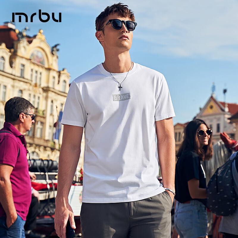 Mr.Bu Summer High-Quality Flocked Letter Print Pure Cotton Short-Sleeve T-Shirt for Men, Trendy, Graphite Black, XL/180