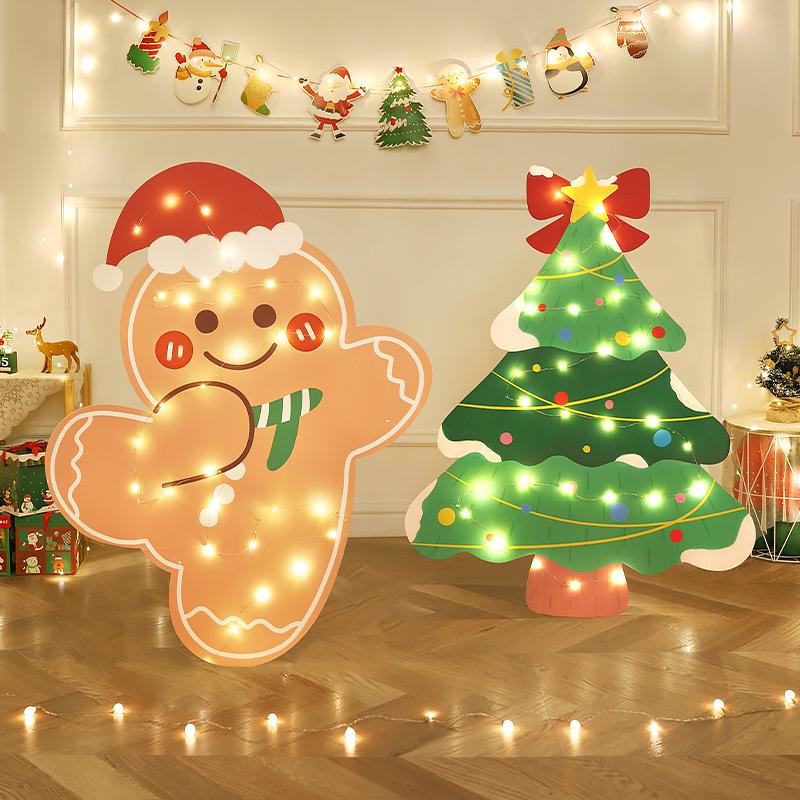 Ornamenti di Natale a Tema Babbo Natale: Set Scena Oggetto di Scena per Foto Vacanze all'Aperto