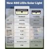 466LED 4000Lm Solar Lights Outdoor Waterproof for Security, 270° Angle & 3 Lighting Modes Motion Sensor Outdoor Lights IP68 Solar Light for Fence