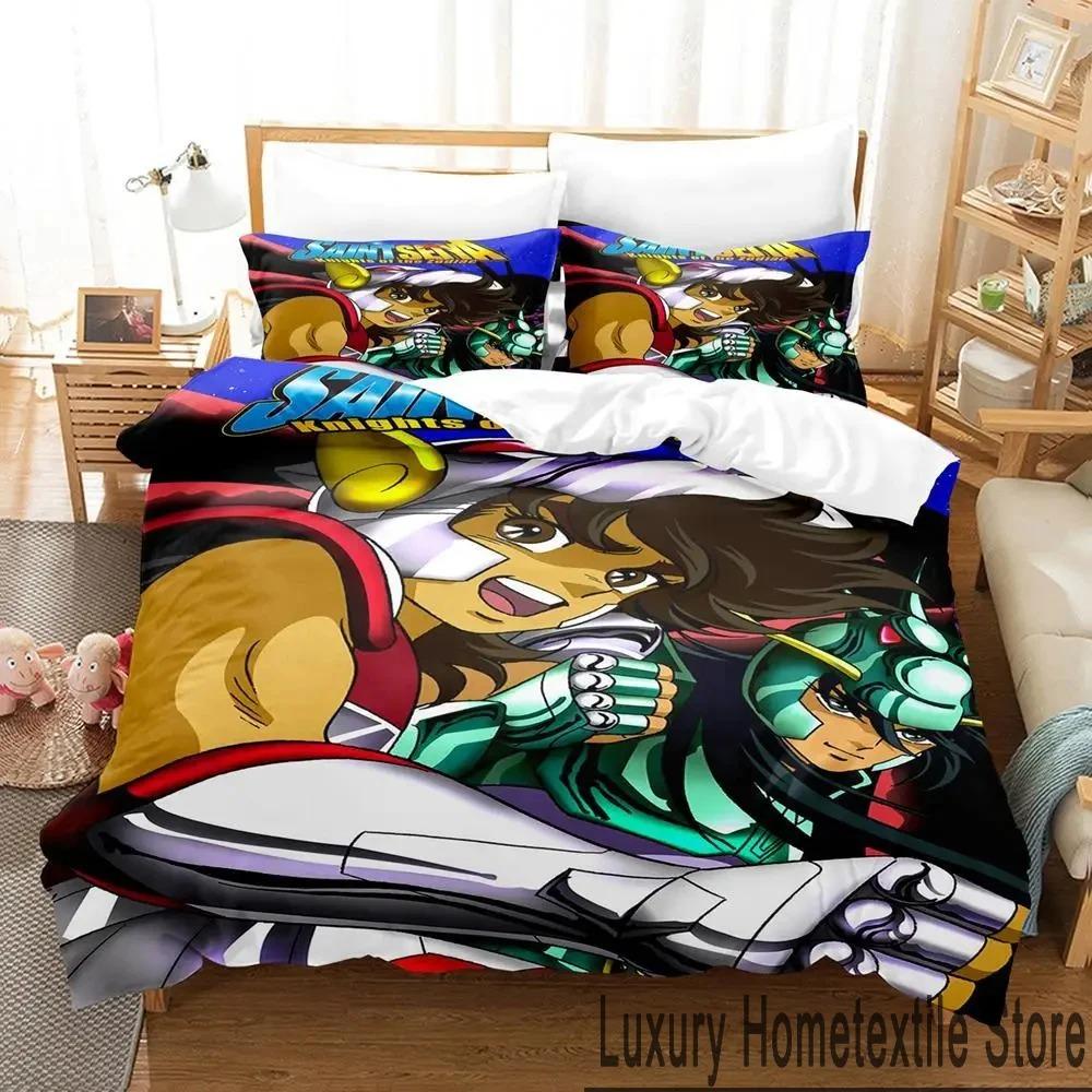 3D Print Anime Saint Seiya Bedding Set Boys Girls Twin Queen King Size Duvet Cover Pillowcase Bed Boys Adult Home Textileextile