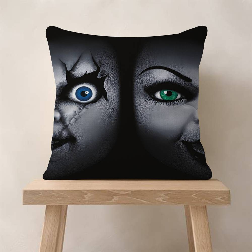 

Horror Movie Chucky Childs Play Pillow Covers Cartoon Sofa Decorative Home Doublesided Printing Short Plush Cute Cushion 30x30 cm