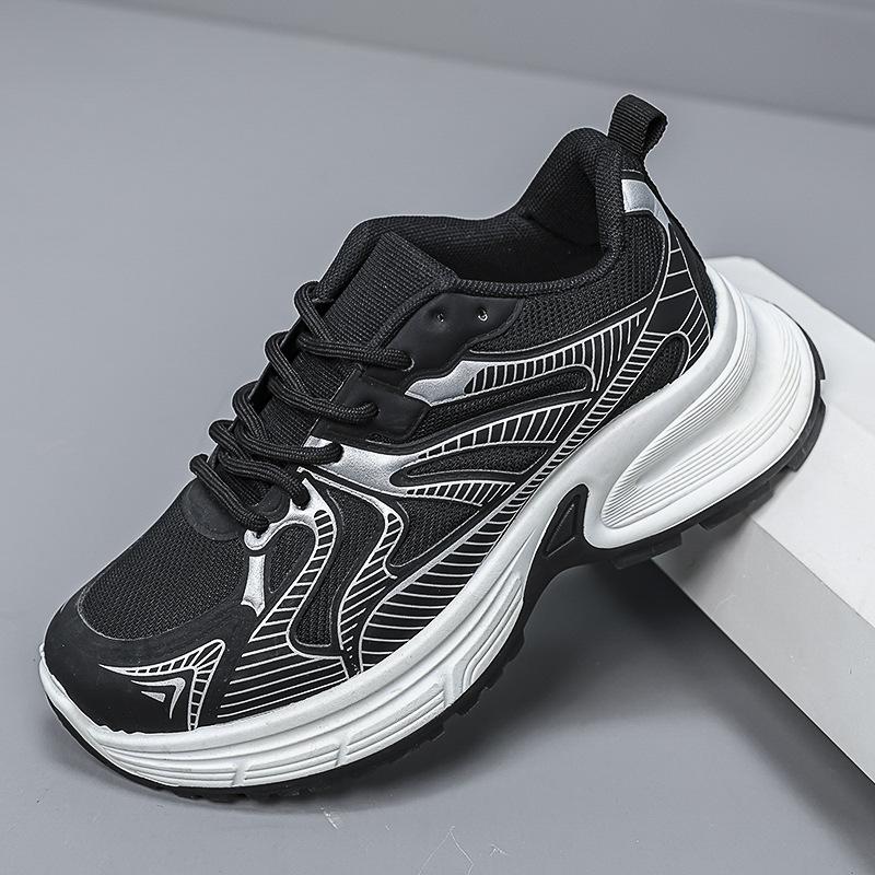 Fashion color matching retro dad shoes 2025 spring and autumn new lazy shoes breathable thick sole heightening casual sports shoes