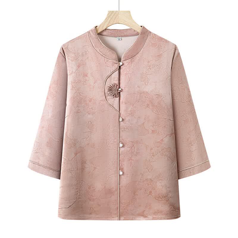 Elegant New Chinese Style Floral Summer Shirt for Women