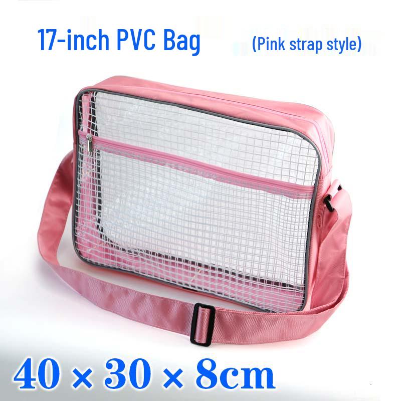 Transparent Anti-Static PVC Tool Bag - Dust-Free Cleanroom Crossbody/Shoulder Bag with Grid Storage