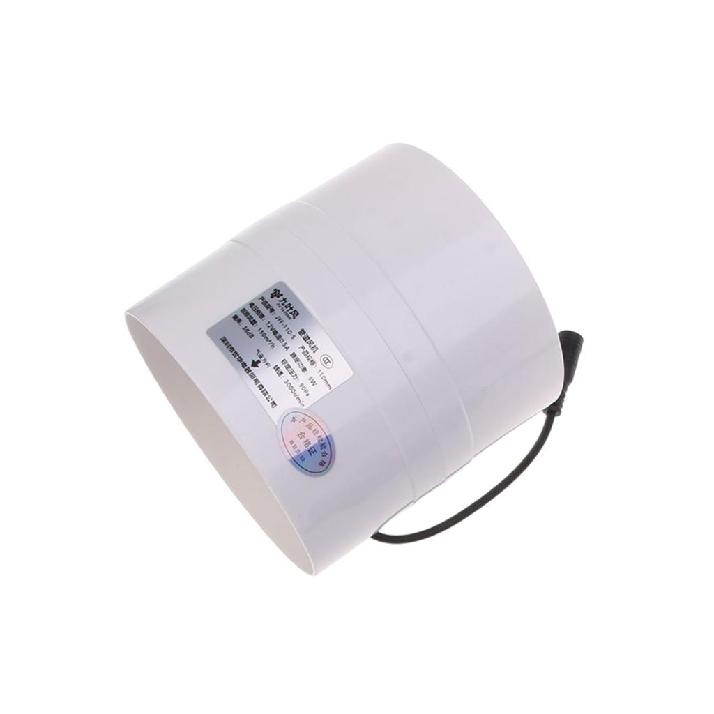 Low Noise 110mm 5W Duct Fan Exhaust Blower 12V Ventilation Fan for Bathroom Kitchen Chicken Coop Greenhouse & Warehouse