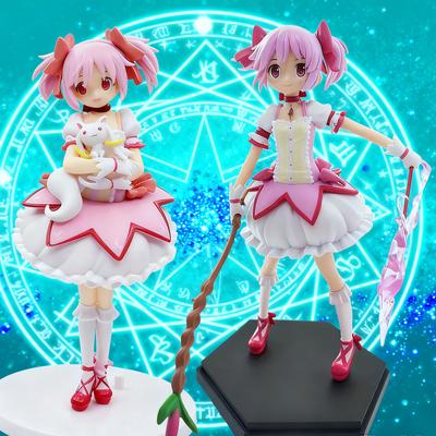 Anime Kaname Madoka Figure Standing Pose Action Figure Kyuubey Kawaii Model Desktop Ornaments Collection Child Toy Gifts 17cm