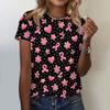 Dames Mode Casual Ronde Hals Borst Print T-shirt