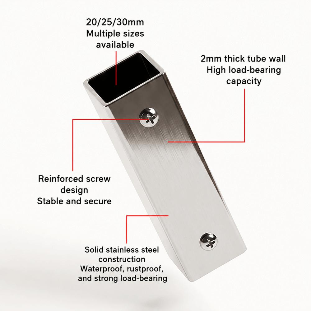 Pipe Joint Square Pipe Connector 201 Stainless Steel Pipe Fixed Buckle  Furniture