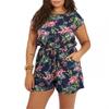 Womens/Ladies Floral Pattern Plus Playsuit