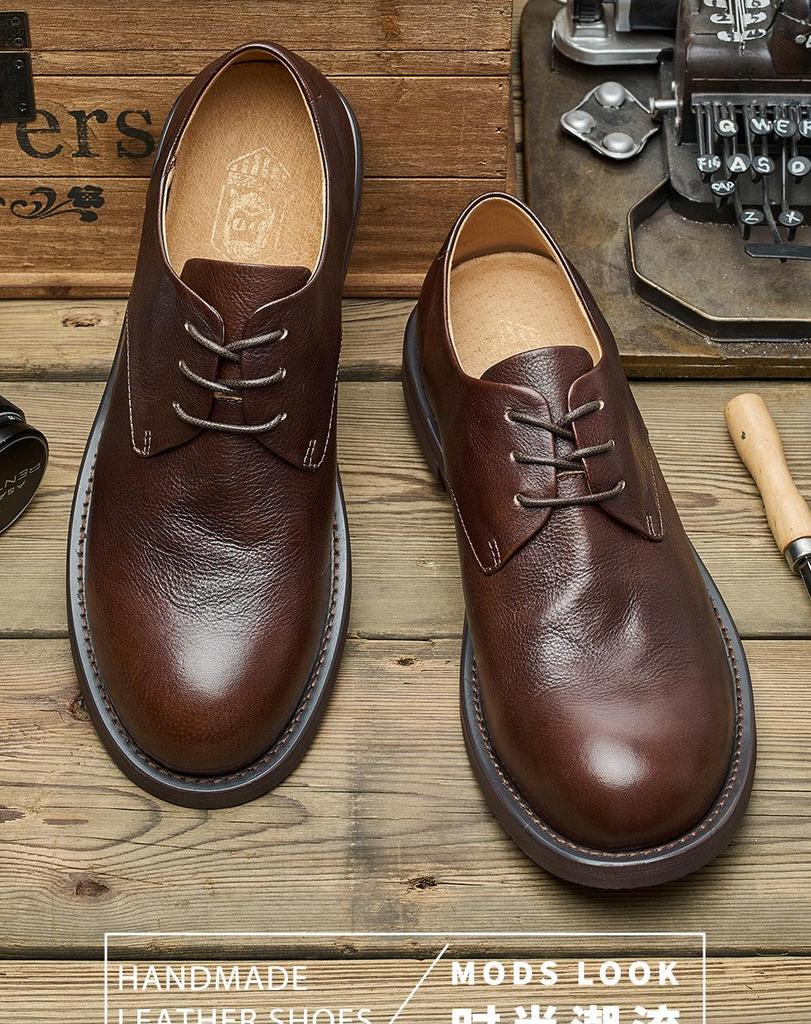 Pantofi de piele retro preppy pentru bărbați - Stil britanic, încălțăminte casual respirabilă