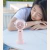 Tragbarer Hand-Sprühnebel-Ventilator Niedlicher Cartoon USB Wiederaufladbarer Persönlicher Ventilator für Draußen Drinnen Pink