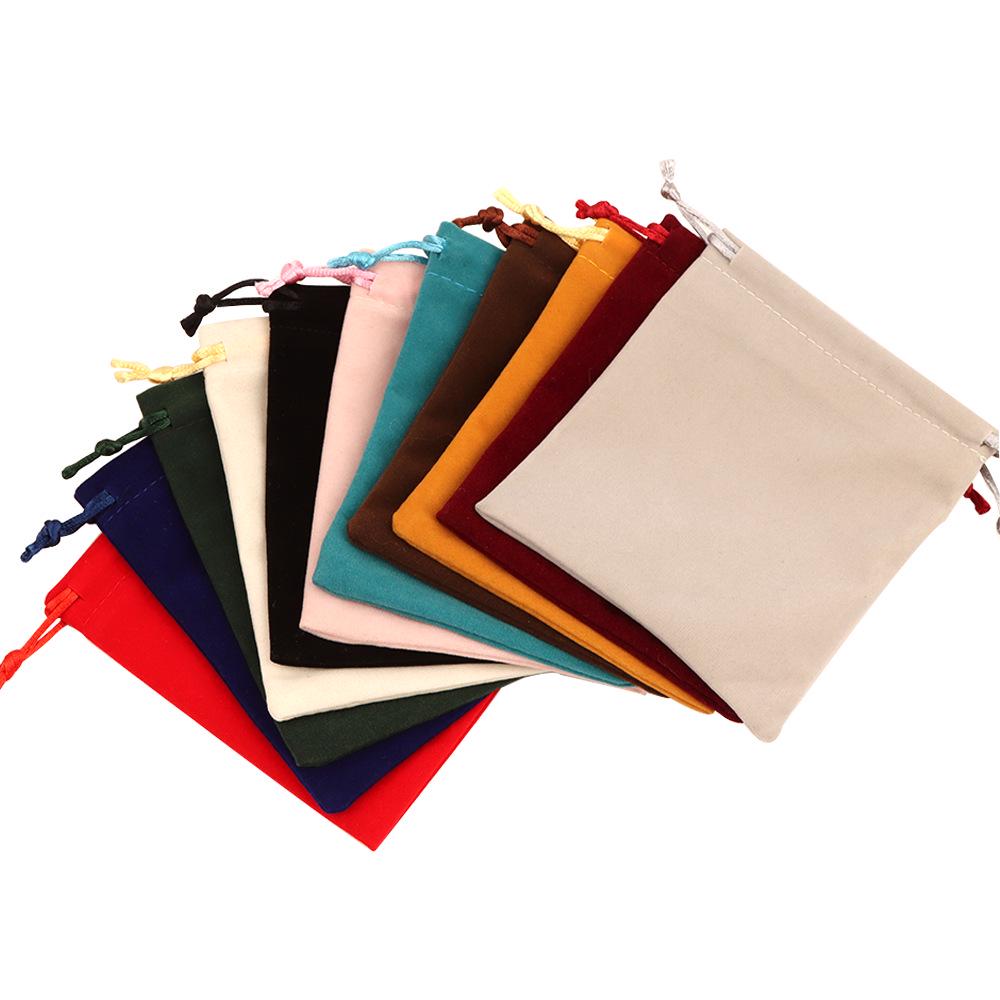 Velvet Drawstring Pouch with Gold Trim - Custom Jewelry Gift Bag