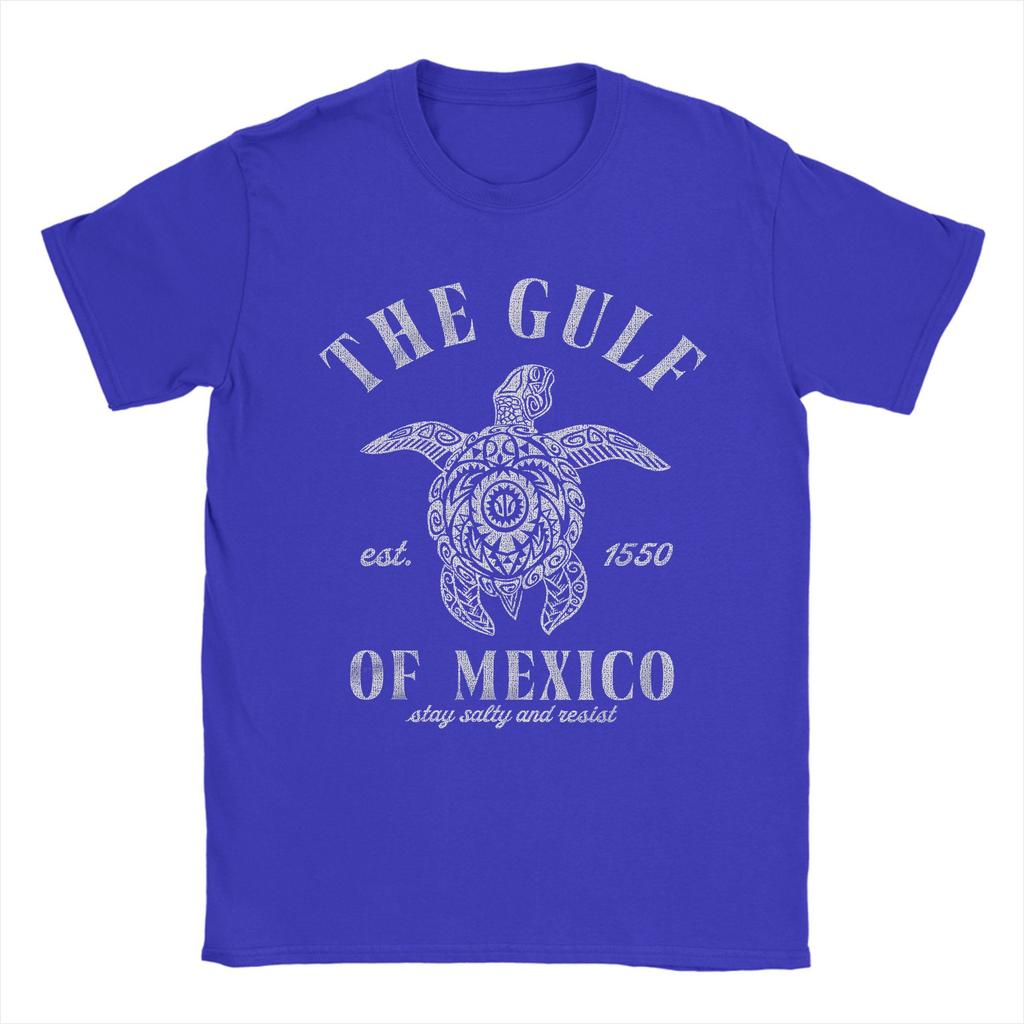 Hipster Gulf of Mexico Stay Salty Resist T-Shirt Men Round Collar Cotton T Shirt Short Sleeve Tees Summer Clothes