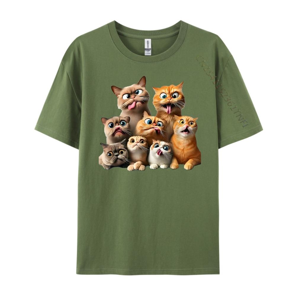 Funny Cat Art Print Free Shippping Clothes Anime Harajuku Grahpic Tee Shirt Cotton Comfort T Shirt Men 4TH of July
