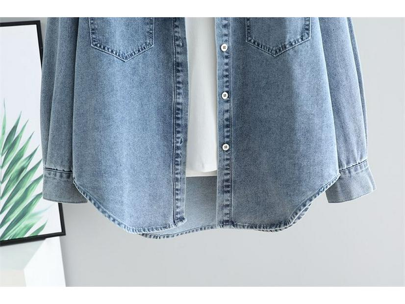 Damen 2025 Retro Denimhemd: Vielseitig, Schlankmachend, Langärmlig, Perfekt zum Layern im Frühling und Herbst.
