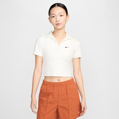 Nike Sportswear Essential Women's Short-sleeve Polo Top 'Sail/Black'