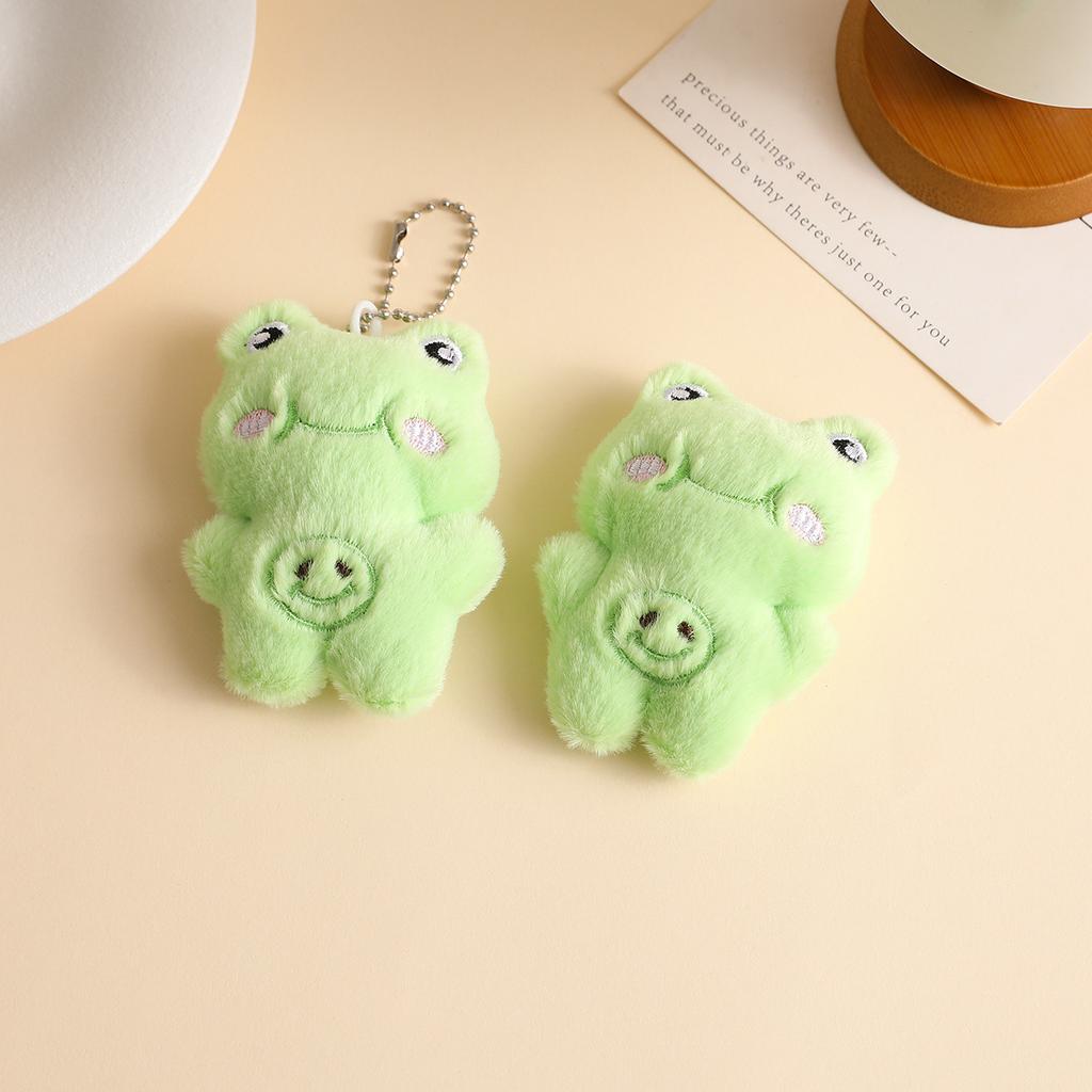 Green little frog full body small pendant plush brooch cartoon cute fabric small animal bag pendant doll