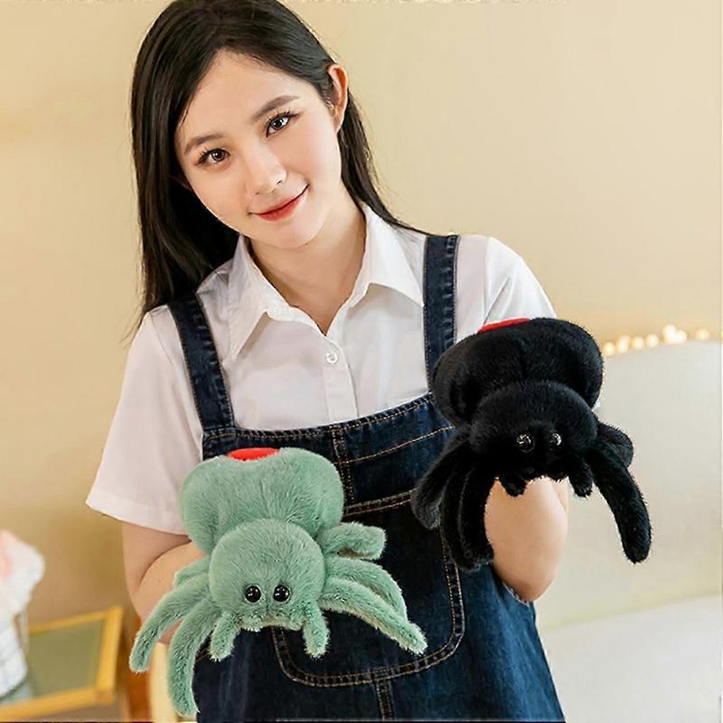 Spider Stuffed Animal - Soft Fur Huggable Green Spider, Adorable Playtime Plush Toy, Cute Animals Cuddle Gift, Super Soft Plush Doll Animal Toy for Ki