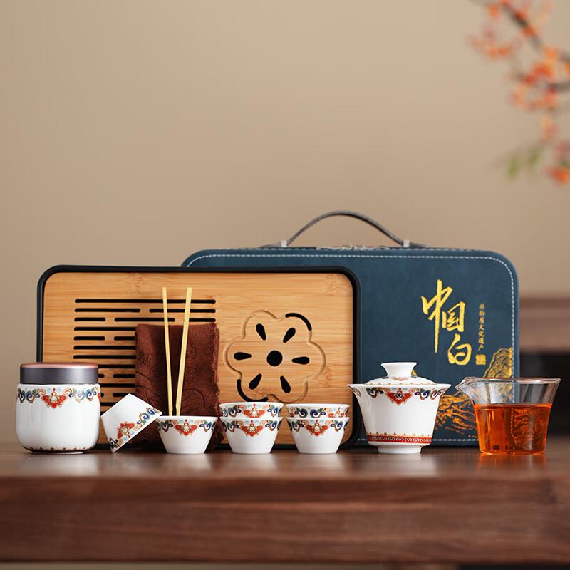 Dunhuang Ceramic Gaiwan Tea Set