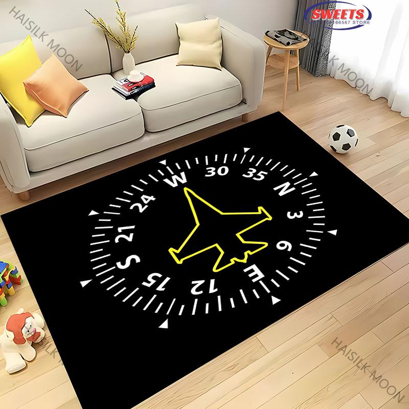 1PC Aviation Theme Airplane Runway Carpet for Home Soft Rug Kid's Playmat Coffee Table Mat Leisure Balcony Doormat Washable Mat
