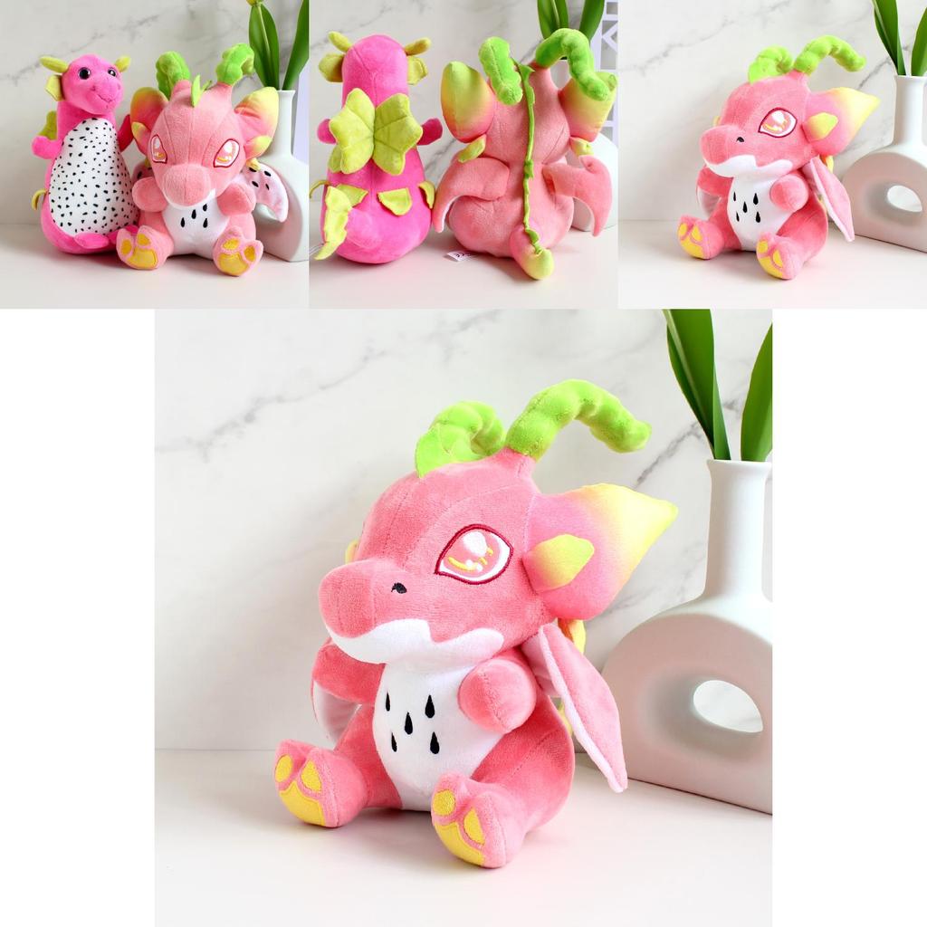 Adorable Dragon Fruit Macaroon Plush Toy Cartoon Dinosaur Soft Stuffed Animal