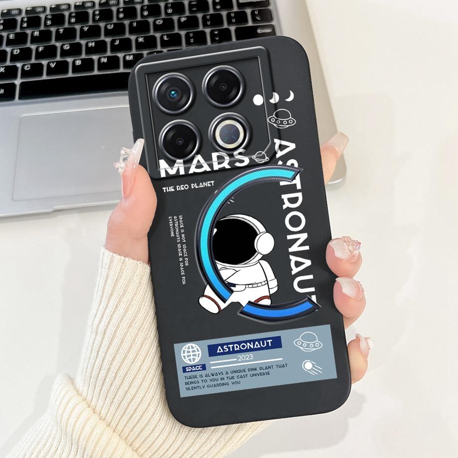 Soft Silicone TPU Matte Funda For Infinix GT 20 Pro / Infinix X6871 GT20Pro Phone Case Back Cover Astronaut Moon Night Painted
