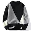 Pullover Herren Herbst und Winter Mode Modischer warmer Farbblock Strickpullover Lässiges Herren Unterhemd