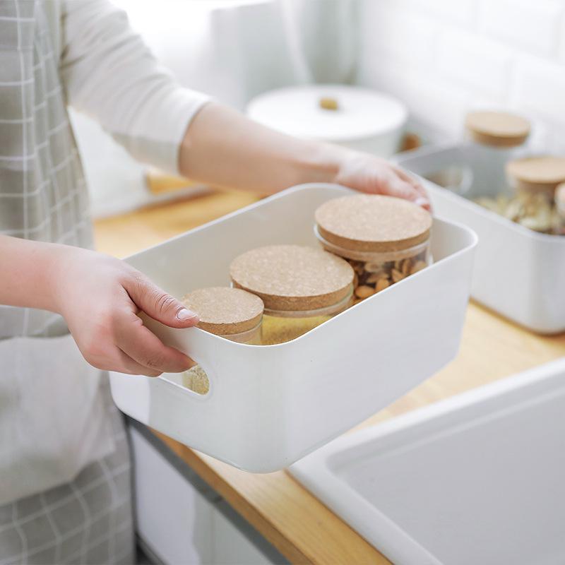 Storage Box Desktop Cosmetics Storage Clutter Organizer Storage Basket Plastic Snacks Household Kitchen Storage Box