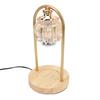 Candle Warmer Lamp Glass Dimmable Electric Scented Wax Melter with 2 50W Bulbs Wooden Base for Home Decor House Warming