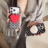 Polka Dot Heart Suction Cup Magnetic Case for iPhone 17/16 Pro Max/15 Pro