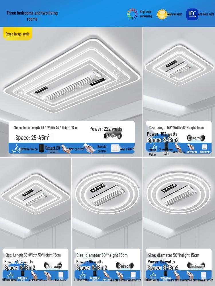 Modern Bladeless Ceiling Fan Light: Grand Design for Living & Dining Rooms