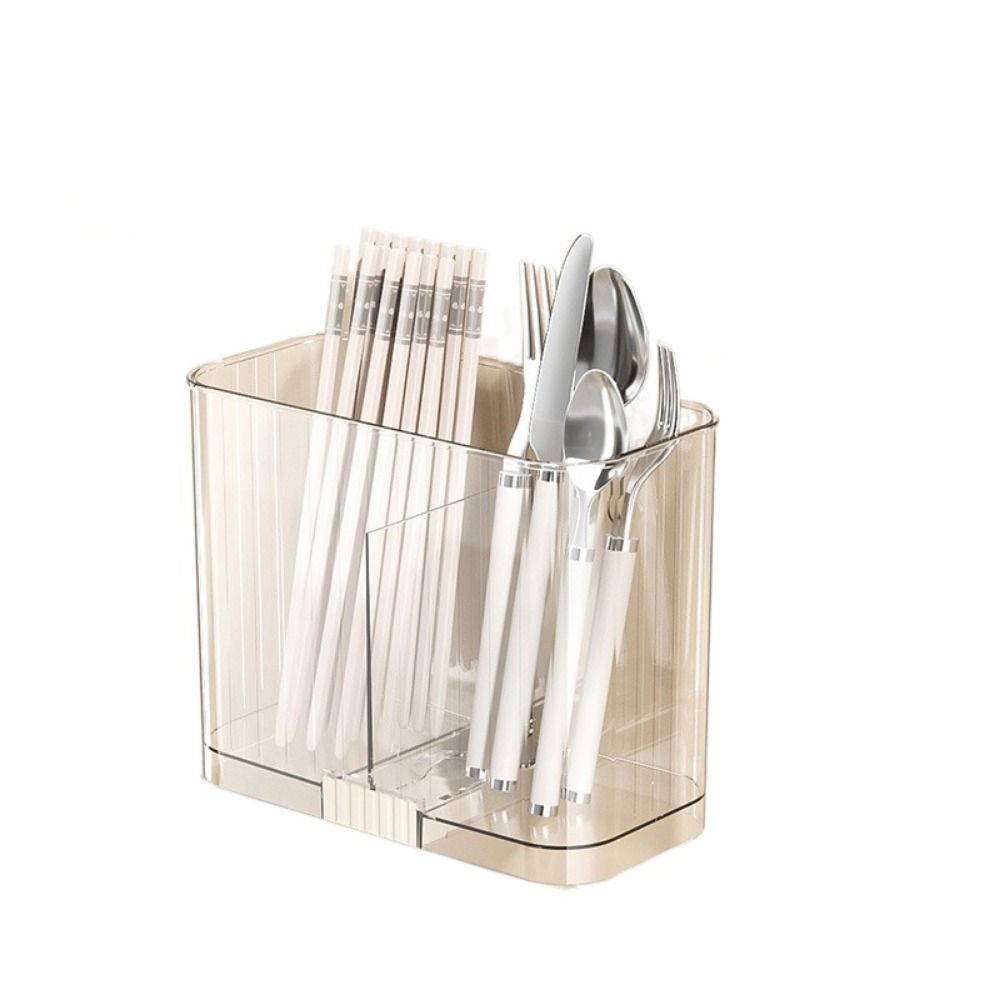 Plastic Chopstick Storage Box Wall Mounted Large-Capacity Spoon Storage Rack Punch-free Drainage Chopstick Cage for Household