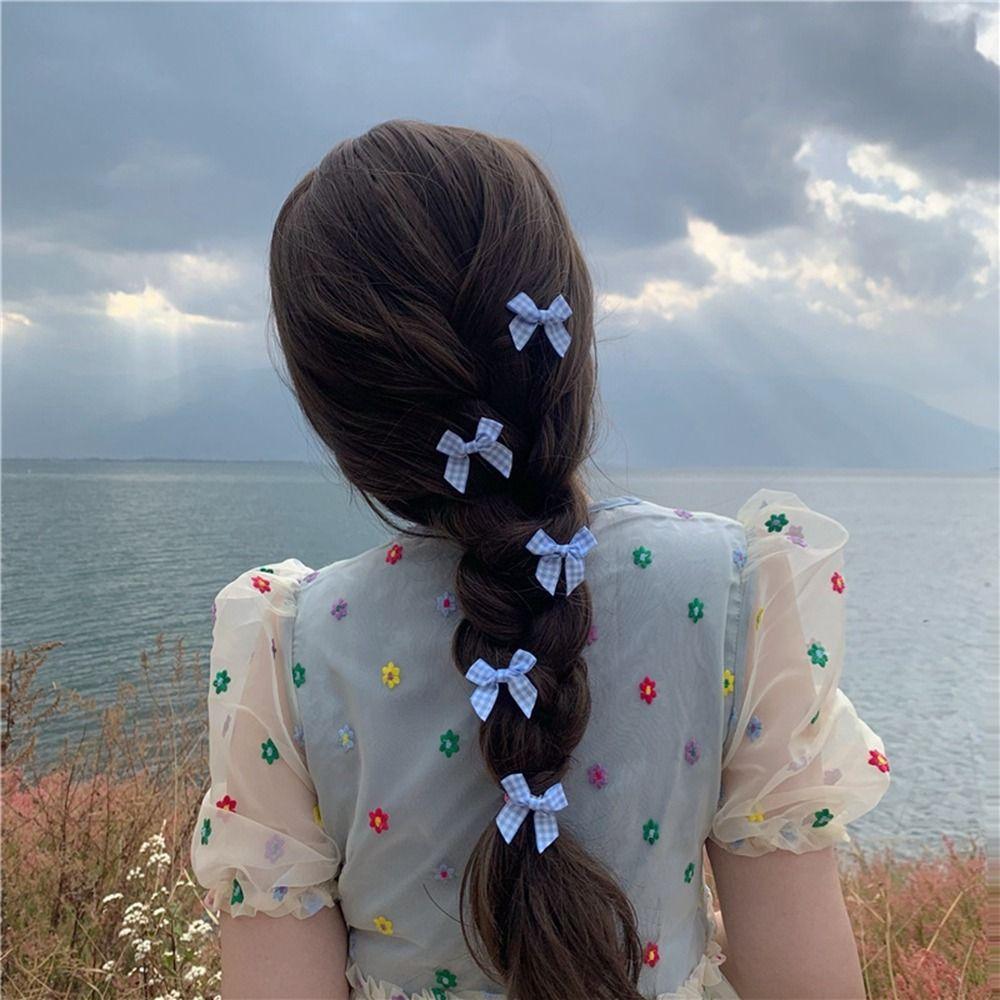 Mini Plaid Bow Children's Hair Clip Bowknot Hairpin Korean Style Headwear Female Hair Accessories
