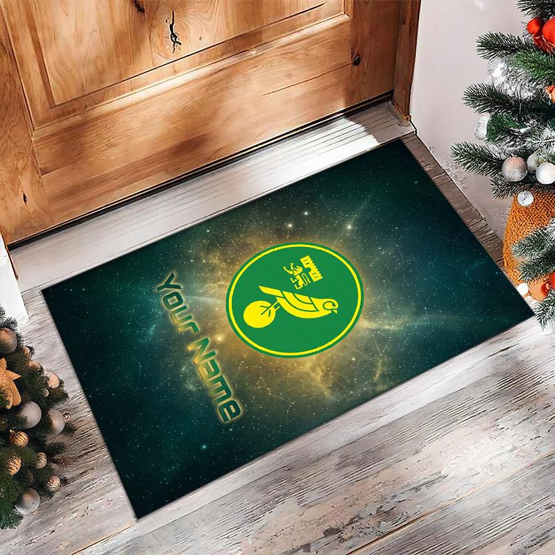 Norwich City Printed Crystal Velvet Rug Non‑Slip Crystal Velvet Carpet For Sofa Bedroom Indoor Home Decoration