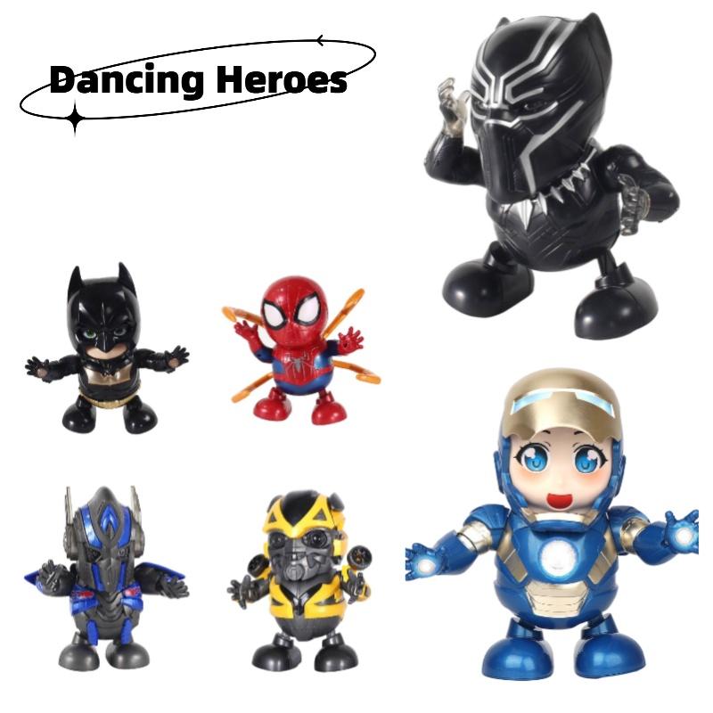 Interactive Dancing Robot Toy With Lights And Music Iron Man Bumblebee Spider-man